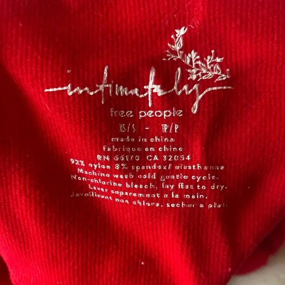 Free People Red Cropped Tank Top, Size S/XS - Picture 3 of 3